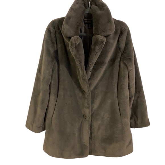 RACHEL ZOE Chic Gray Faux Fur Coat Size Medium -- GORGEOUS!!!! - Picture 2 of 7